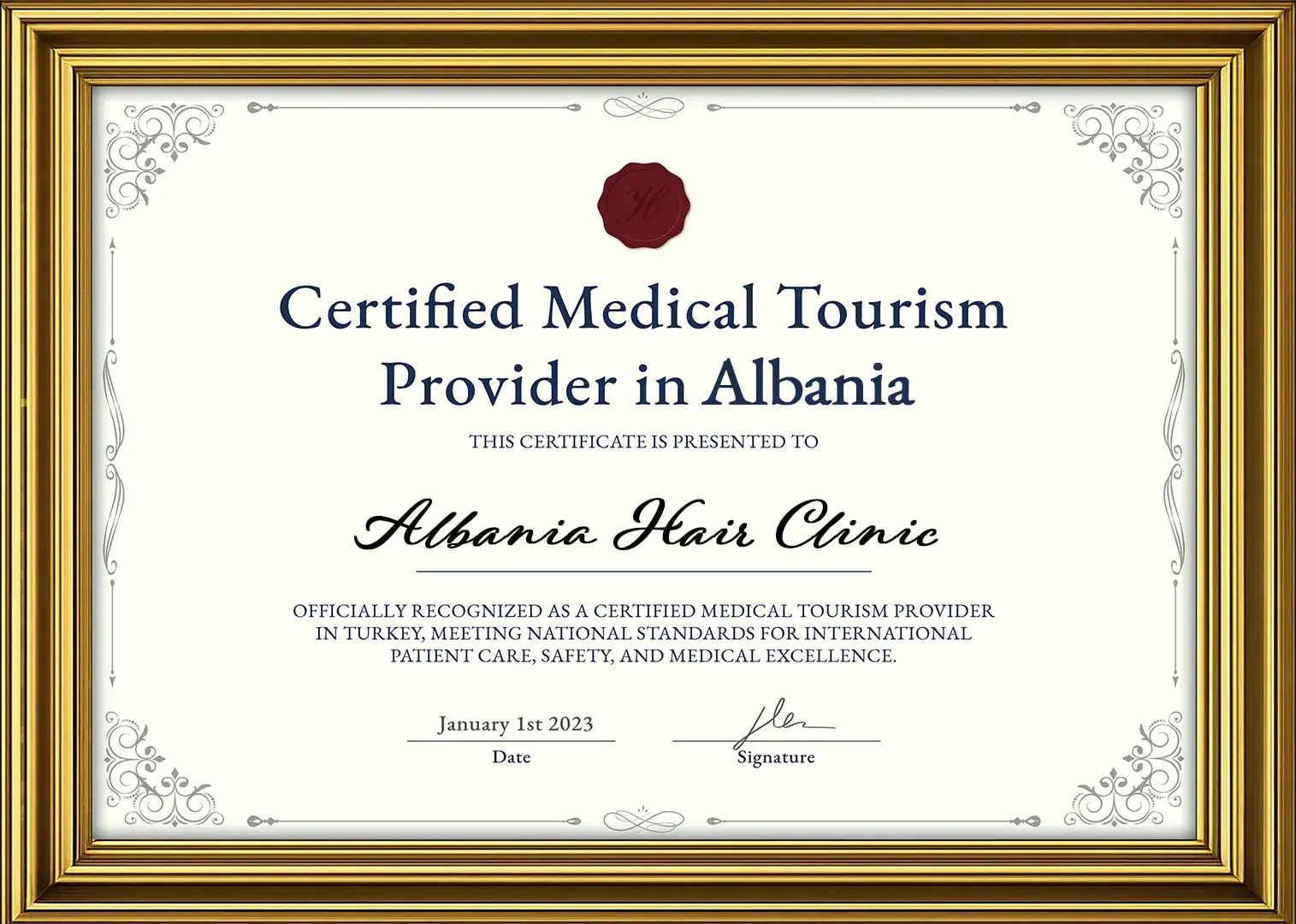 Albania Hair Clinic Certificate